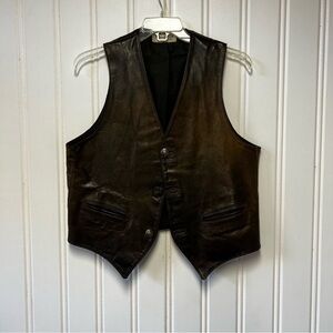Vanson Leather Associates Vintage Leather Vest Mens Large